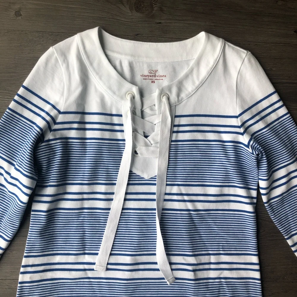 Vineyard Vines | Yacht Stripe Tie Front Knit Dress - Picture 2 of 6